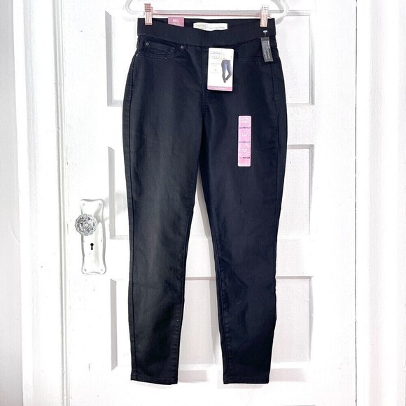 Levi's Signature Jeans Womens 27 x 28 Black Pull-On Skinny High Rise Stretch NEW - Picture 13 of 13